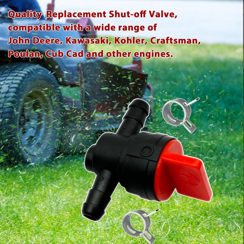 LETAYAR 1/4 Inline Fuel Cut Off Valve Shut Off Valve Straight Gas Valve with Clamps - Image 2